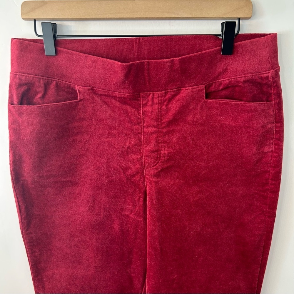 *NWOT* Denim & Co. Women’s Cranberry Soft Stretch Velvet Straight Leg Pant, M - Picture 4 of 10